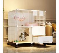 Grande Cage intérieure pour Chat, clôture pour Animaux de Compagnie, clôture pour Chiot, clôture pour Chat DIY, Maison pour Chat en Fil Amovible pour 1-2 Chats ()
