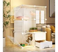 Grande Cage intérieure pour Chat, clôture pour Animaux de Compagnie, clôture pour Chiot, clôture pour Chat DIY, Maison pour Chat en Fil Amovible pour 1-2 Chats ()