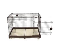 Grande cage pour animal domestique, 99 x 62 x 75 cm, avec deux portes, bacs de sol extensibles et roulettes et verrouillage en polypropylène et fil d'acier, cage pour chien, chat, lapin, style moderne