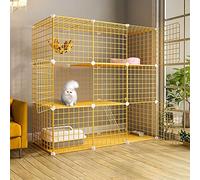 Grande Cage pour Chat, Armoire D'Intérieur pour Chat, Cage Semi-Fermée pour Chat, Parc pour Chat, Chenils en Fil Métallique Détachables, Grand Lieu d'exercice pour Petits Animaux, Chiots, Chatons (A