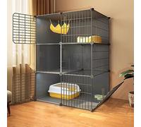 Grande cage pour chat - Avec roues - 2 portes - Cage pliable pour l'intérieur et l'extérieur