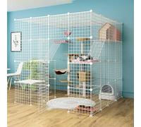 Grande Cage pour Chat, Cage pour Chat intérieure, Parc Amovible pour Chat, Cage pour Petits Animaux, enclos Semi-fermés pour Chat, Grand Lieu d'exercice idéal pour 1 à 2 Chats (Taille : 137