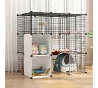 Grande Cage pour Chat - Cages pour Chat Enclos pour Chat Intérieur DIY Parc pour Chat Amovible Cage pour Chat en Fil métallique Parc pour Chat Niche Robuste et sûre Cage de Transport pour ch