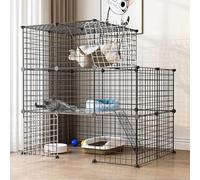 Grande Cage pour Chat - Cages pour Chat Enclos pour Chat Intérieur DIY Parc pour Chat Amovible Cage pour Chat en Fil métallique Parc pour Chat Niche Robuste et sûre Cage de Transport pour ch