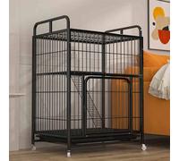 Grande Cage pour Chat, chenil pour Chaton, Enclos Extérieur pour Chat avec roulettes, Cages pour Animaux de Compagnie pour Chats, Facile à Installer, Convient pour 1-2 Chats(Black,77x108cm/30.3x42.5in