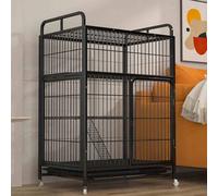 Grande Cage pour Chat, chenil pour Chaton, Enclos Extérieur pour Chat avec roulettes, Cages pour Animaux de Compagnie pour Chats, Facile à Installer, Convient pour 1-2 Chats(Black,77x116cm/30.3x45.6in