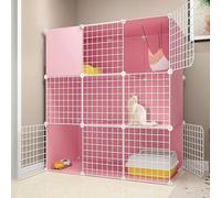 Grande Cage pour Chat, clôture de Chat, Fil métallique détachable Caisse de chenil Bricolage Grand entraînement idéal pour 1-2 Chats (Taille: 107x37x107cm) FANDIAO