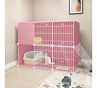 Grande Cage pour Chat, clôture de Chat, Fil métallique détachable Caisse de chenil Bricolage Grand entraînement idéal pour 1-2 Chats (Taille: 107x37x72cm) YYuan