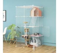 Grande Cage pour Chat, Coin de Cage pour Chat, Grand chenil à 2 Niveaux, Parc pour Chat, Cage pour Chat, enclos intérieur Amovible en Fil métallique, Grand Lieu d'exercice pour 1 à 2 Chats,