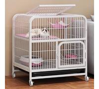 Grande cage pour chat en métal - Cage d'intérieur avec roues et serrure de porte enfichable - Coussin en maille cryptée - Villa exquise pour chats