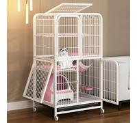Grande cage pour chat - Enclos intérieur/extérieur avec plateau amovible et roulettes pour plusieurs animaux de compagnie
