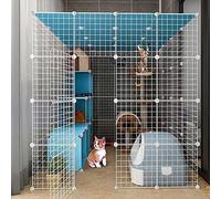 Grande cage pour chat, enclos pour chat d'intérieur, parc de jeu détachable en métal à monter soi-même, cage pour chat ou furet, grand espace d'exercice pour animaux de compagnie, avec rampe, échell