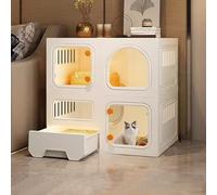 Grande Cage pour Chat avec Bac à Litière Parc pour Chat Intérieur Transparent Lieu d'exercice pour Chat Amovible Facile à Installer Convient pour 1-2 Chats (Size : 2-2-1)