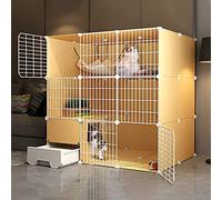 Grande Cage pour Chat - Parc pour Chat, Cage D'Intérieur en Fil Métallique Amovible, Chenils D'Intérieur, Cage pour Chat avec Bac À Litière pour Chat, Chenils en Fil Métallique Amovibles - Grand Lie