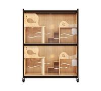 Grande cage pour chat - Pour chatterie - Cage d'élevage en bois - Grande vitrine fermée - Villa pour animaux domestiques - Niche pour jeux