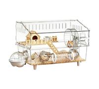 Grande cage pour hamster - 45 x 30 x 34 cm | Caisse amovible enrichie pour animal de compagnie, souris, hamster, petit animal pour jouer à la maison, durable ; parfaite pour créer un environnement