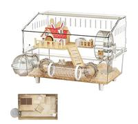Grande Cage pour Hamster Espace de Transparent à 2 Niveaux