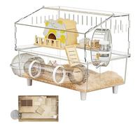 Grande Cage pour Hamster Habitat Transparent à 2 Niveaux pour Chinchilla
