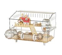 Grande Cage pour Hamster Maison Transparente à 2 Niveaux pour Chinchilla