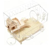 Grande cage pour hamsters - Habitat en acrylique transparent à 2 couches, maison spacieuse pour petits animaux, enclos à plusieurs niveaux, environnement d'élevage ventilé | Cage pour animaux de compa