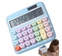 Grande calculatrice - 15,3 x 14 cm - Grand bouton - Calculatrice à 12 chiffres - Écran inclinable coloré - Appareil de bureau - Outil de comptabilité facile à lire pour le travail, les étudiants, la