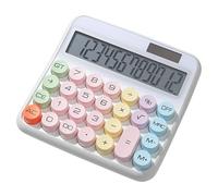 Grande Calculatrice | Machine à Calculer 12 Chiffres avec Grands Boutons - Écran Inclinable à 15 Degrés avec Affichage LCD de 13 cm Machine à Additionner Colorée pour Finance Comptabilité Bureau