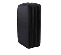 Grande capacité 2/3/4 couches Oxford Trousse à crayons de forme carrée pour peinture Accessoires de bureau, Noir-52 trous, Noir-52 trous