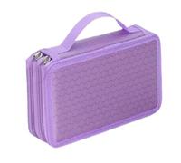 Grande capacité 2/3/4 couches Oxford Trousse à crayons de forme carrée pour peinture Accessoires de bureau, Violet - 32 trous, Violet - 32 trous