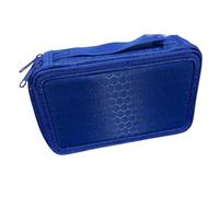 Grande capacité 2/3/4 couches Oxford Trousse à crayons de forme carrée pour peinture Accessoires de bureau, Bleu - 32 trous, Bleu - 32 trous