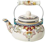 Grande capacité 2,4 L Épais Émail Bouilloire Thé Cafetière Induction Réchaud à gaz Théière pour la maison, le bureau, la décoration extérieure