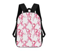 Grande Capacité Cartable Scolaire Sensibilisation Au Cancer du Sein Sacs À Dos Utilisation Quotidienne Sacs D'École Loisir pour Scolaires, Voyage, Gym, 42X32X14Cm