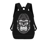 Grande Capacité Cartable Scolaire Tête De Gorille Sac À Dos d'affaires Mignon Sacs D'École Loisir pour Trekking, Voyage, Scolaires, 42X32X14Cm