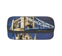 Grande capacité compartiment Tower Bridge in London Print Pencil Sac de rangement pour fournitures de bureau, Noir, Taille unique, Art Déco, Noir, One size, Art Déco