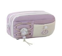 Grande capacité Crayon Sac 8 Compartiments Polyester Crayon Voyage Voyage Voyage Maquillage Pour Bureau École Voyage Utiliser Polyester Stylo Pour Bureau Officiel, aubergine