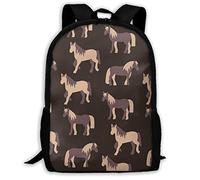 Grande Capacité Daypack Beaux Chevaux Bruns Sacs De Voyage Portable Sac À Dos Scolaire pour Usage Quotidien, Trekking, Voyage, 42X32X14Cm