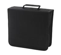 Grande capacité de rangement pour 256/384 disques, tissu non tissé, léger, portable, boîte de rangement pour livret, album, pochette de rangement, Noir , 384 pieces