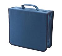 Grande capacité de rangement pour 256/384 disques, tissu non tissé, léger, portable, boîte de rangement pour livret, album, pochette de rangement, bleu, 384 pieces