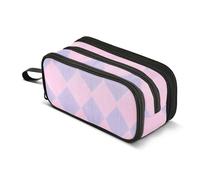 Grande Capacité École Trousse Femmes Crayon Cas Pour Boîte Scolaire Organisateur Portable Pour Carreaux Élémentaires Violet Rose