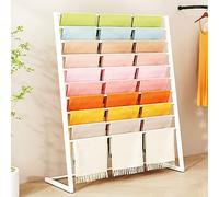 Grande capacité multi-usage pour foulards et hijab en soie - Rangement pour pantalon - Économie d'espace - Pour la maison, les vestiaires et les magasins de détail - Blanc - 150 x 40 x 145 cm