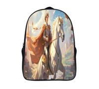 grande capacité one piece sacs à dos 2 compartiment chevalier cartable fille primaire course de chevaux 12 ans et plus garçon et fille imprimé 3d sac à dos-16,pour l'école les voyages les affaires
