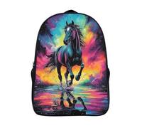 grande capacité petit sac a dos en cours d'exécution sac d'école voyage 2 compartiment cheval sacs dos imprimé 3d-16,12 ans et plus pour l'école les voyages les affaires