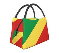 Grande Capacité Republic of the Congo Drapeau Sac Isotherme Repas Enfants Femmes Hommes Voyage Femme Grande Capacité Tote Boîte À Déjeuner Facile À Nettoyer Boite Dejeuner