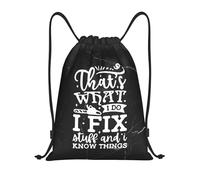 Grande capacité Sac de Natation Je répare des Choses et Je Sais des Choses Sac Multifonctionnel Sac à Dos léger 36x42cm pour Rangement de vêtements Chaussures,Sport en Plein air,Plage