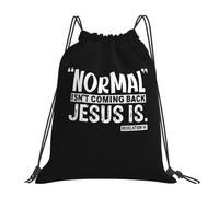 Grande capacité Sac de Sport La normalité ne reviendra Pas, mais Jésus Oui Sac à Motifs Sac de Plage 36x42cm pour randonnée,Sport,Salle de Gym