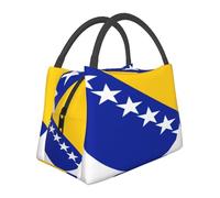 Grande Capacité Sac Isotherme Repas Bosnia and Herzegovina Drapeau Tote Femmes Grande Ouverture Glacière Résistant À L'Eau Étanche Organisateur Hommes Filles Pique-Nique Extérieur