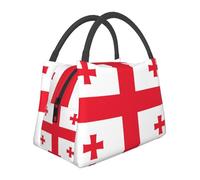 Grande Capacité Sac Isotherme Repas Georgia Drapeau Tote Femmes Grande Ouverture Glacière Résistant À L'Eau Étanche Organisateur Hommes Filles Pique-Nique Extérieur