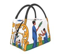 Grande Capacité Sac Isotherme Repas Saint Vincent and the Grenadines Drapeau Tote Femmes Grande Ouverture Glacière Résistant À L'Eau Thermos Étanche Organisateur Hommes Filles Pique-Nique Extérieur
