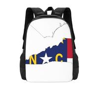 Grande Capacité Sacs À Dos Carte du Drapeau De L'État De Caroline du Nord Sac À Dos d'affaires Polyester Sacs D'École Loisir pour Voyage, Scolaires, Voyage, 42X32X14Cm