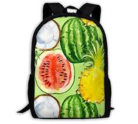 Grande Capacité Sacs De Voyage Noix De Coco, Pastèque Et Ananas Cartable Scolaire Casual Daypack pour Gym, Randonnéebureau, Loisir, 42X32X14Cm