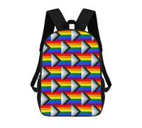 Grande Capacité Sacs D'École Loisir Drapeau Progressiste Fier Imprimé Sac À Dos d'affaires Multicolore Cartable Scolaire pour Trekking, Gym, Loisir, 42X32X14Cm